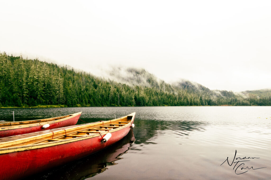 Canoes on Harriet Hunt Lake, Ketchikan, AK